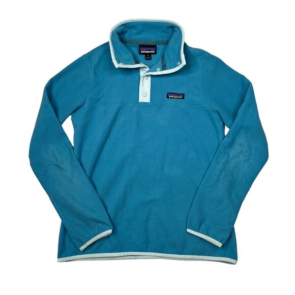 Patagonia Micro D Snap-T Fleece Pullover Jacket Mako Blue Womens XS - Picture 1 of 6